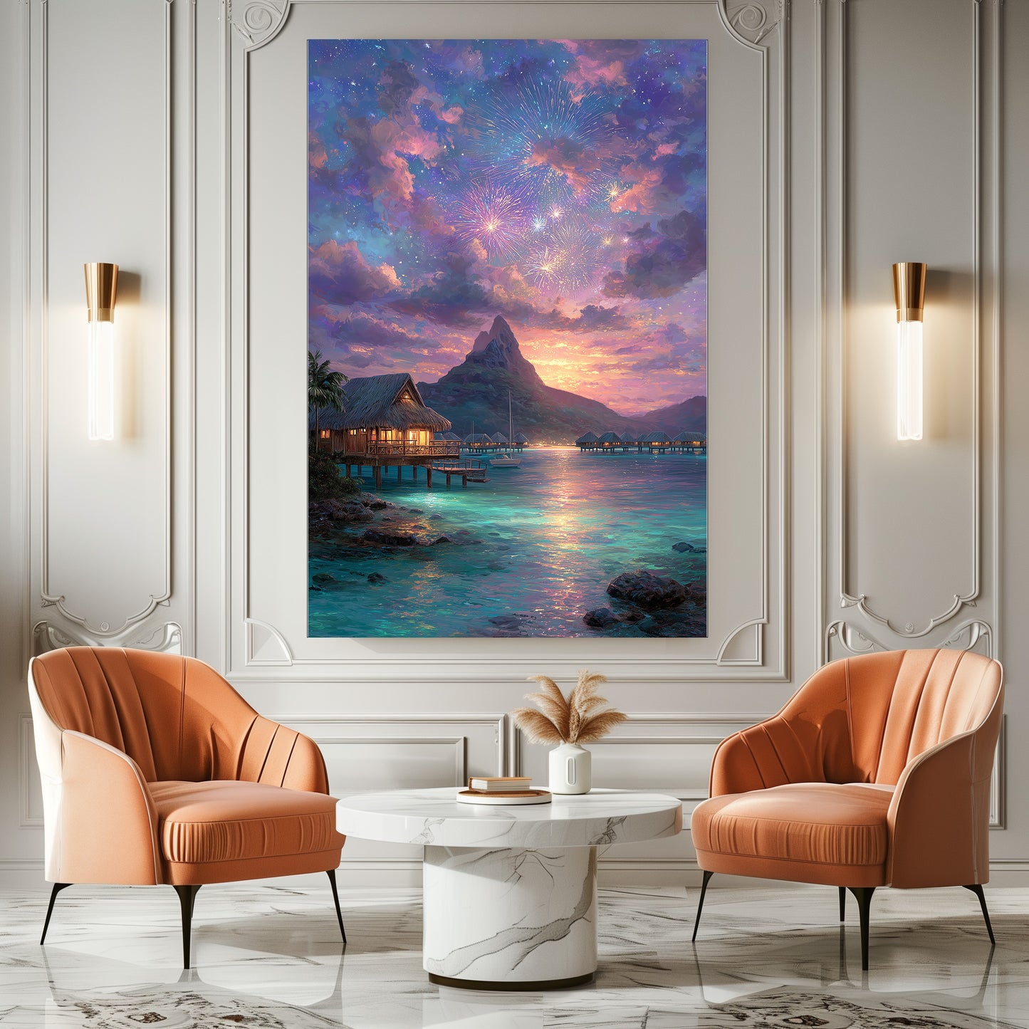 TABLEAU POLYNÉSIE FEU D'ARTIFICE