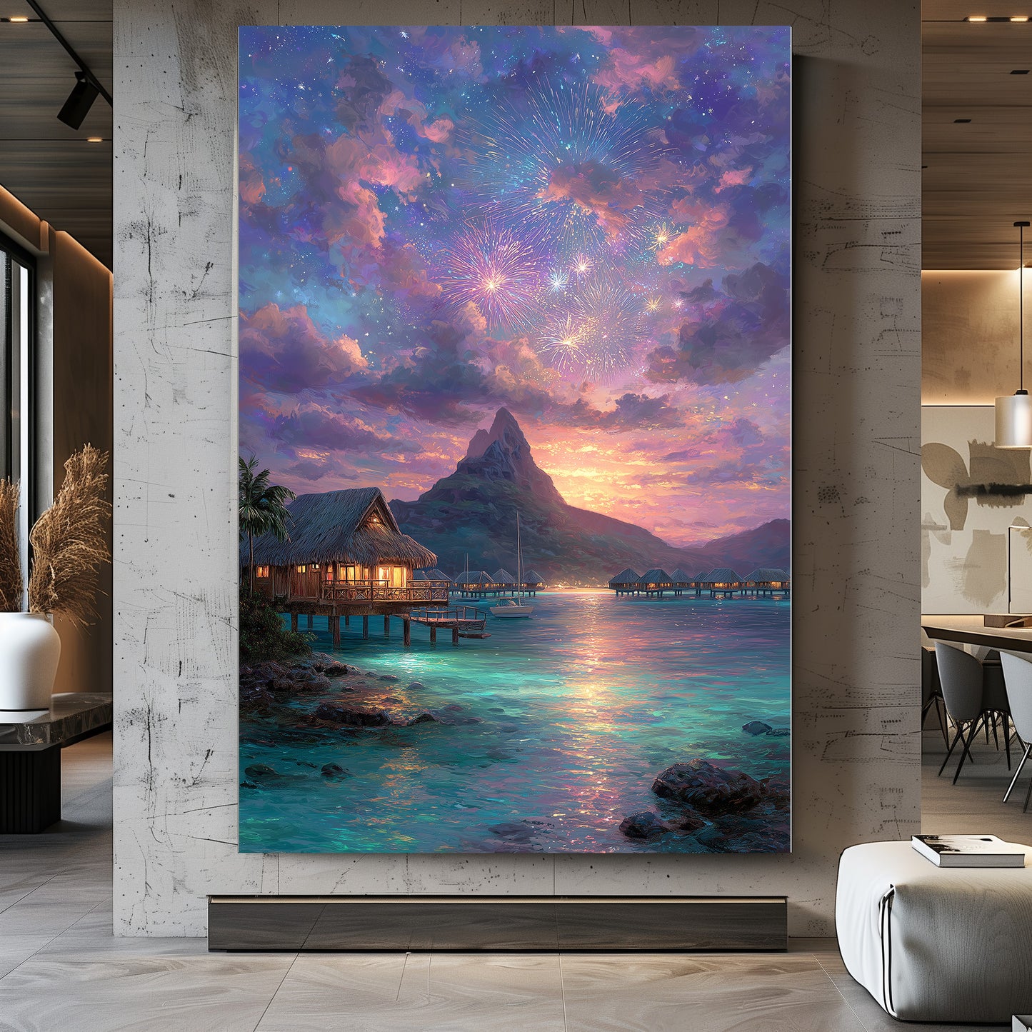 TABLEAU POLYNÉSIE FEU D'ARTIFICE