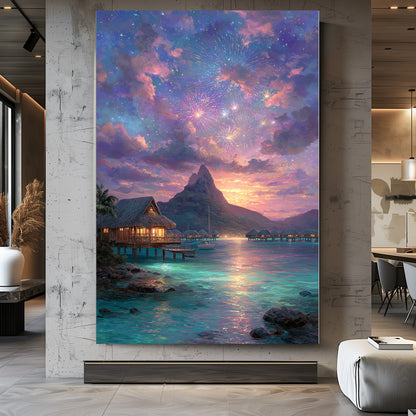 TABLEAU POLYNÉSIE FEU D'ARTIFICE