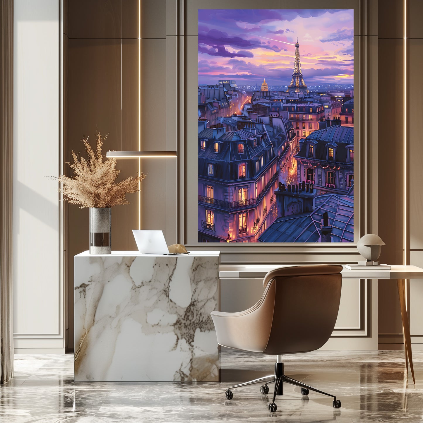 TABLEAU TOIT PARIS SUNSET