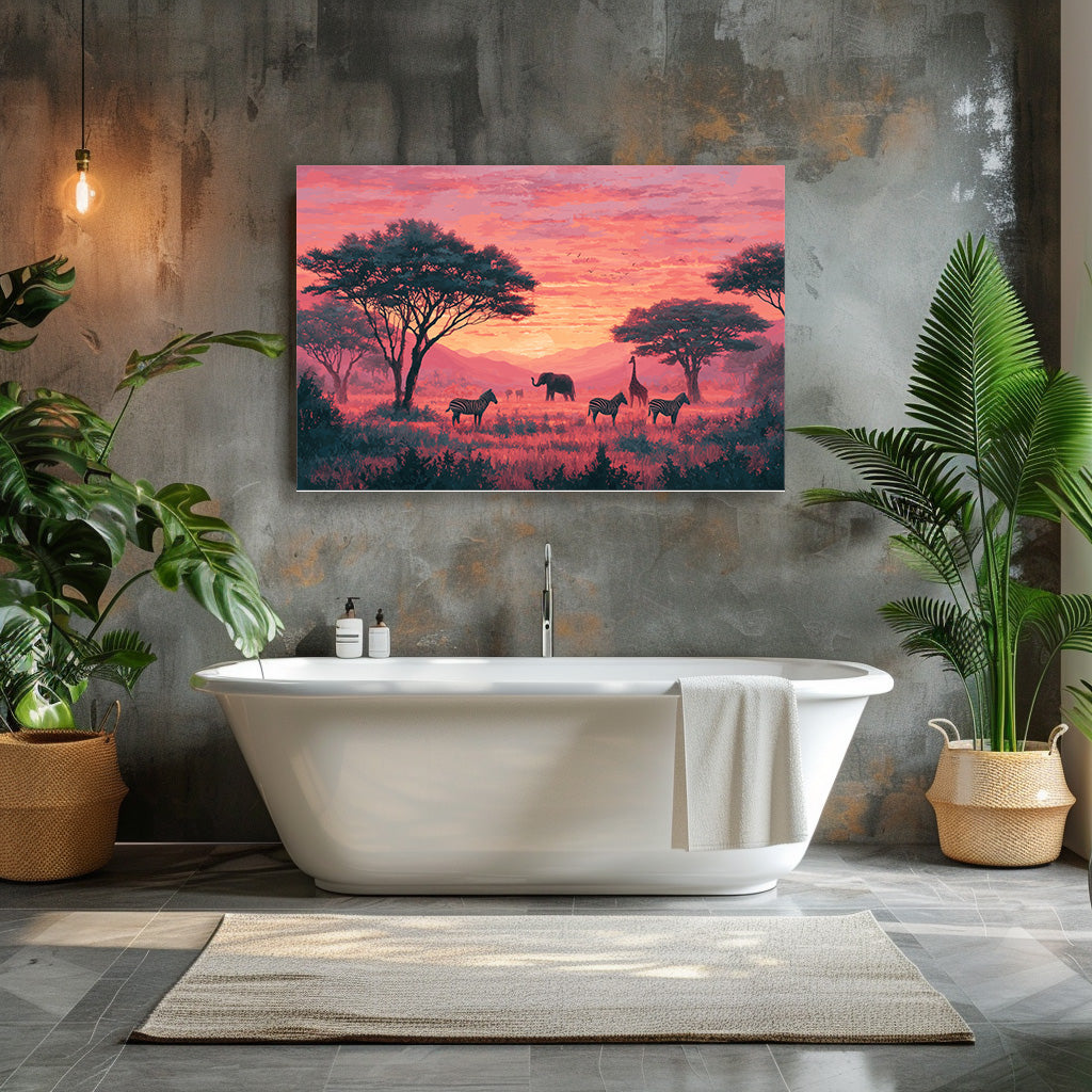 TABLEAU SAVANE SUNSET ROSE