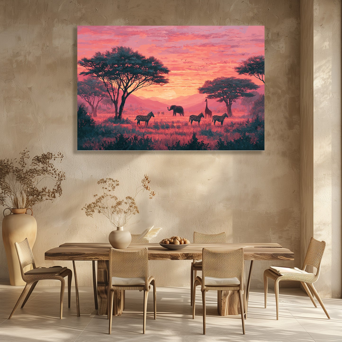 TABLEAU SAVANE SUNSET ROSE