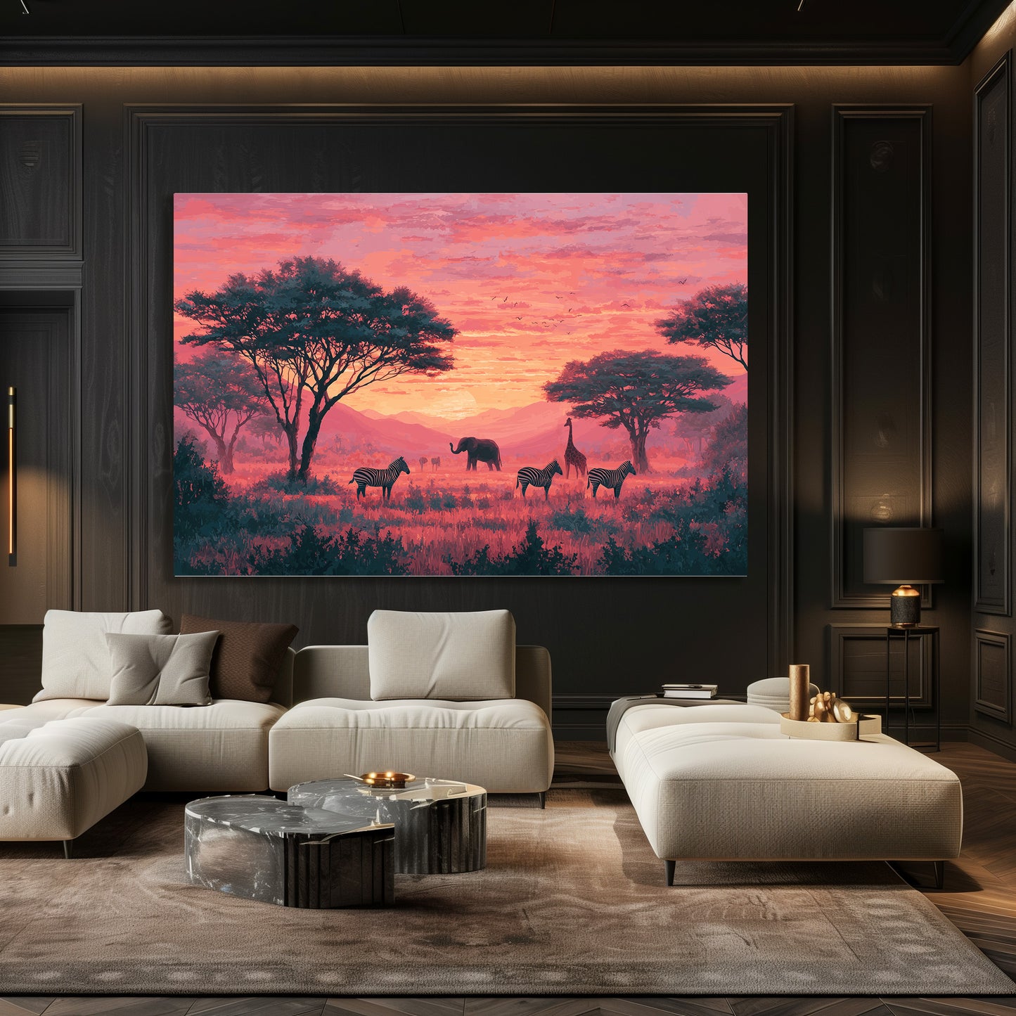 TABLEAU SAVANE SUNSET ROSE