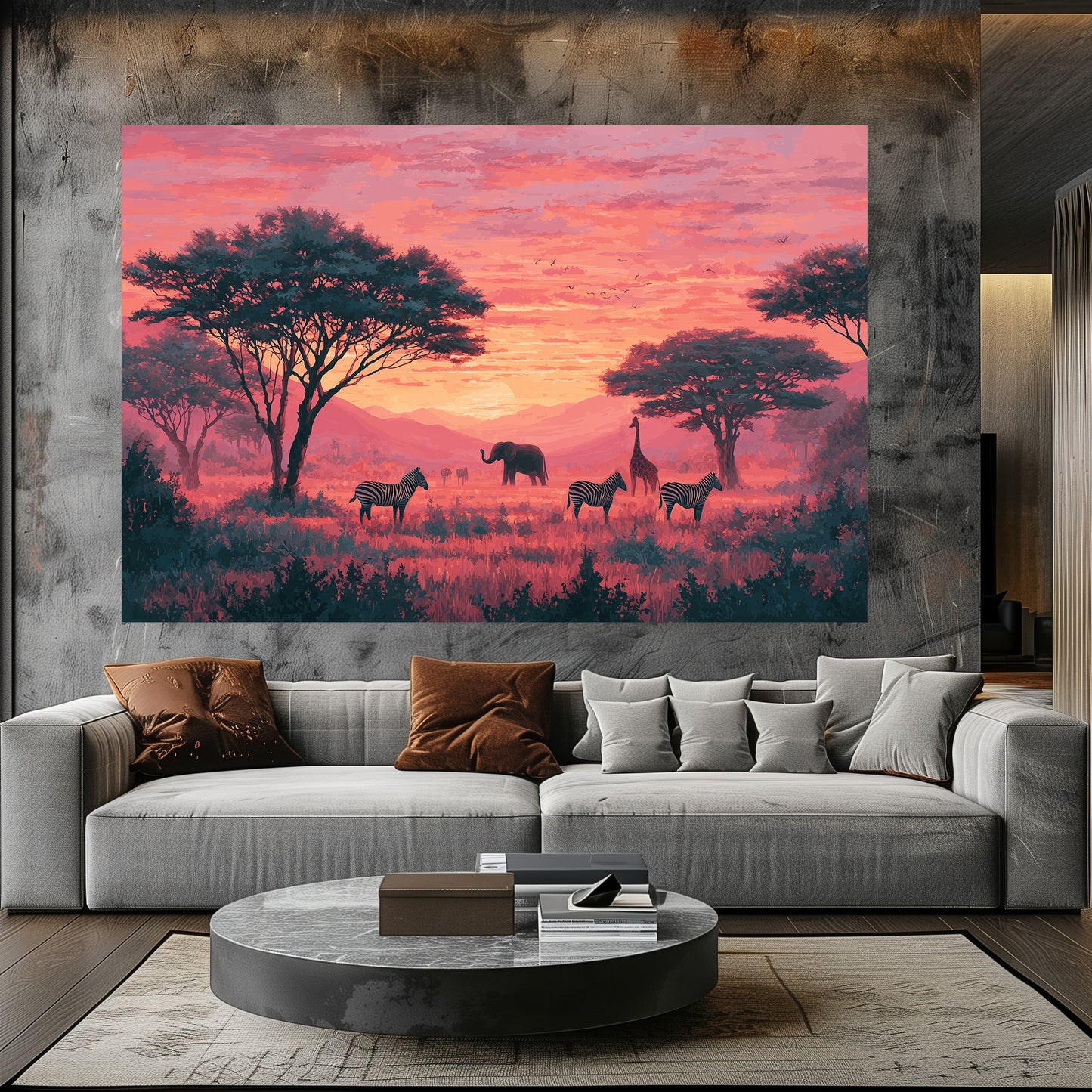 TABLEAU SAVANE SUNSET ROSE