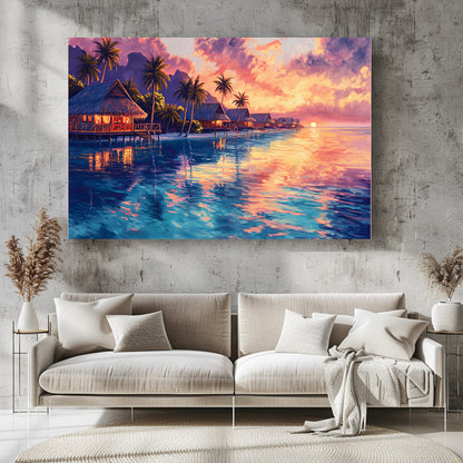 TABLEAU POLYNÉSIE VUE SUNSET