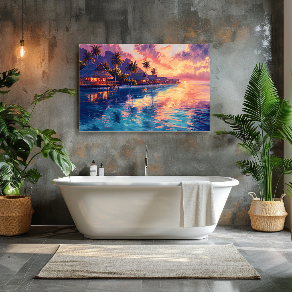 TABLEAU POLYNÉSIE VUE SUNSET