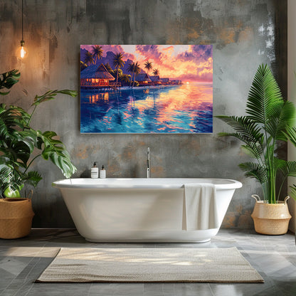 TABLEAU POLYNÉSIE VUE SUNSET