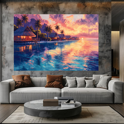 TABLEAU POLYNÉSIE VUE SUNSET