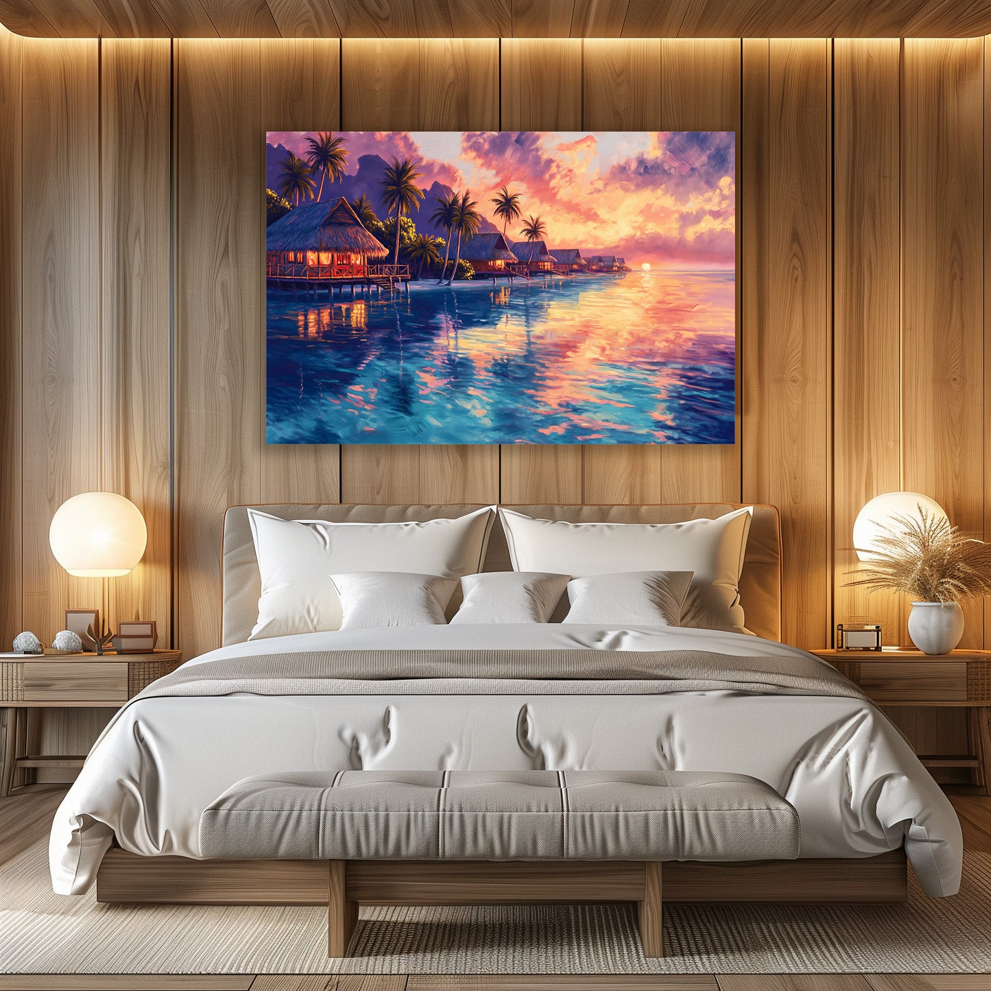 TABLEAU POLYNÉSIE VUE SUNSET