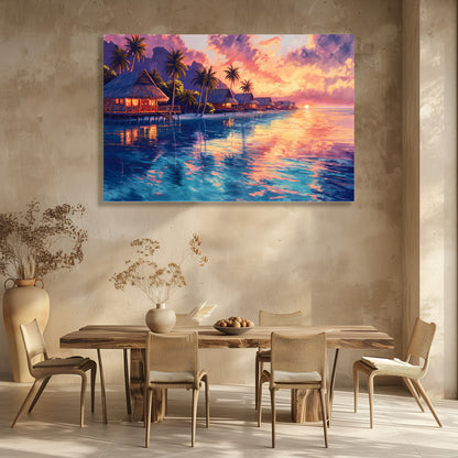 TABLEAU POLYNÉSIE VUE SUNSET