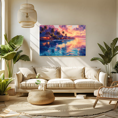 TABLEAU POLYNÉSIE VUE SUNSET