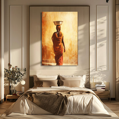 TABLEAU INDIENNE ORANGE