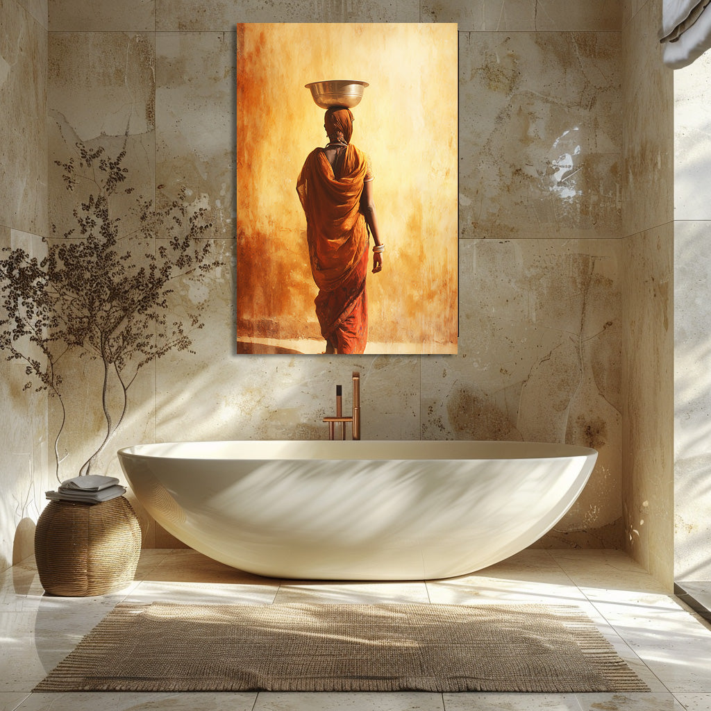 TABLEAU INDIENNE ORANGE