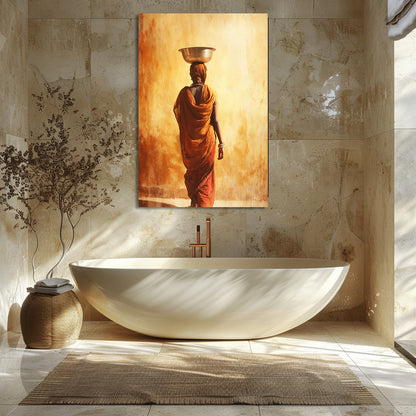 TABLEAU INDIENNE ORANGE