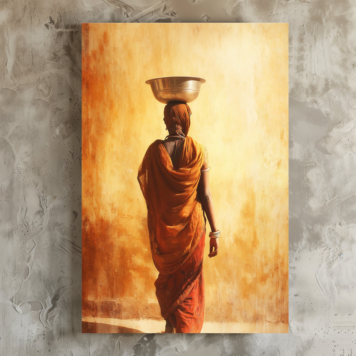 TABLEAU INDIENNE ORANGE