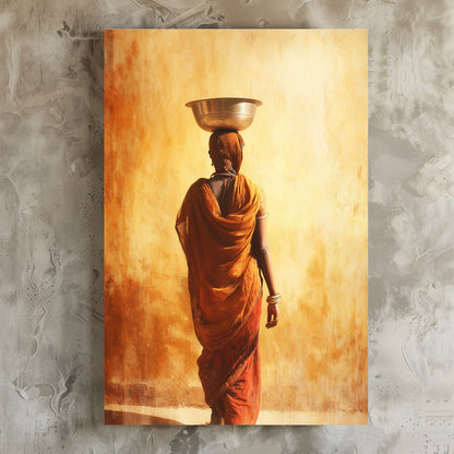 TABLEAU INDIENNE ORANGE