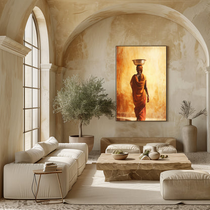 TABLEAU INDIENNE ORANGE