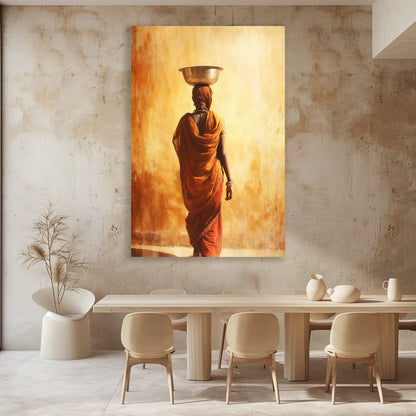 TABLEAU INDIENNE ORANGE