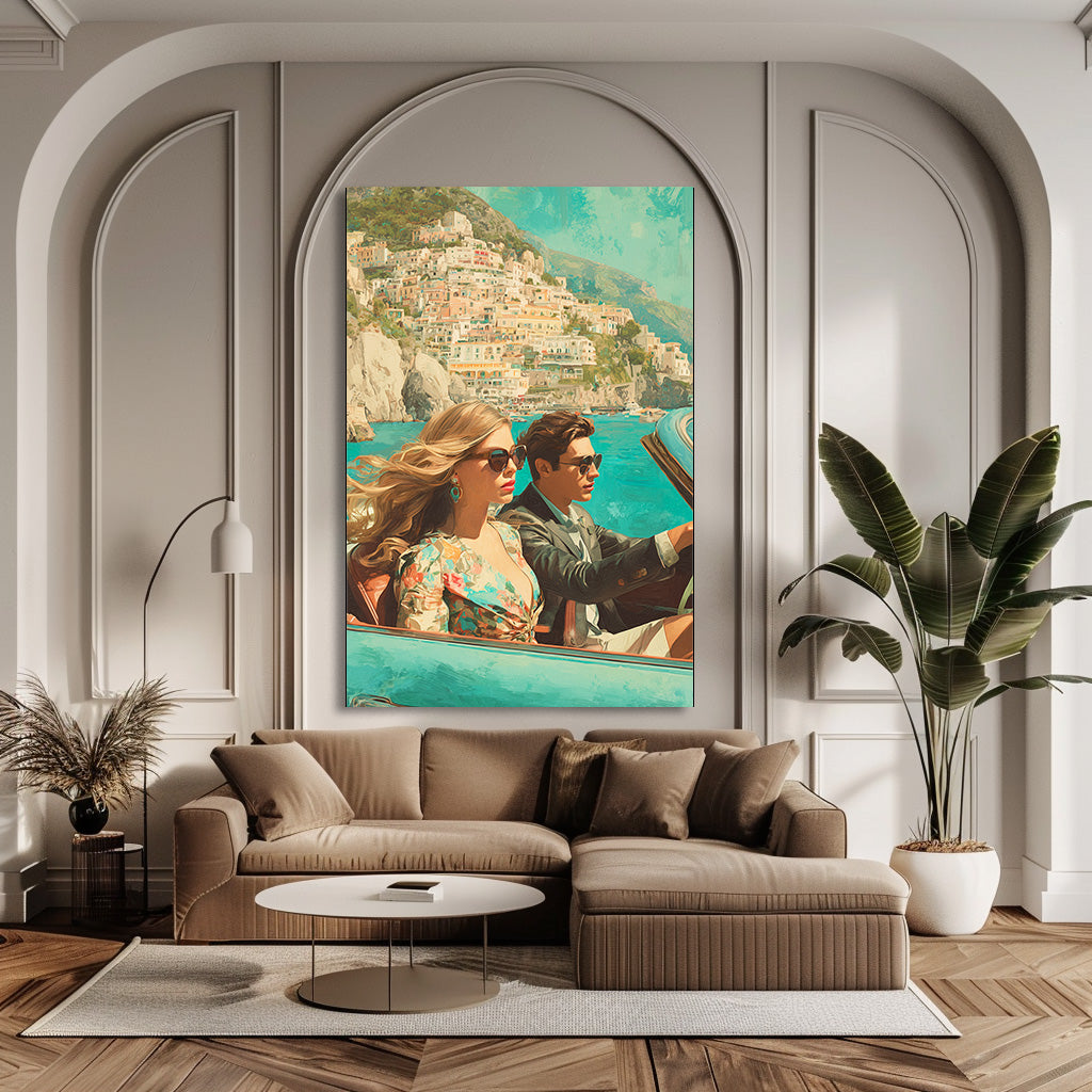 AMALFI COAST COUPLE PAINTING