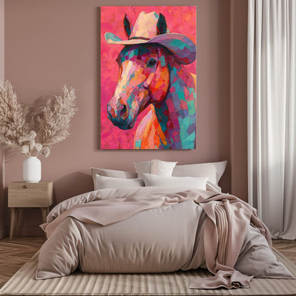 TABLEAU CHEVAL ROSE