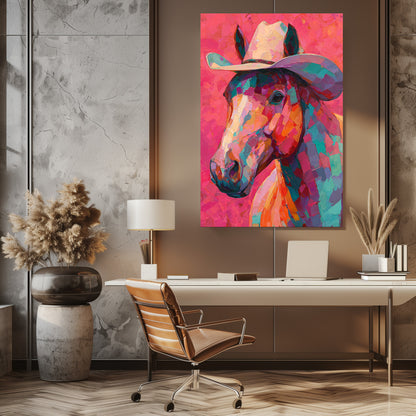 TABLEAU CHEVAL ROSE