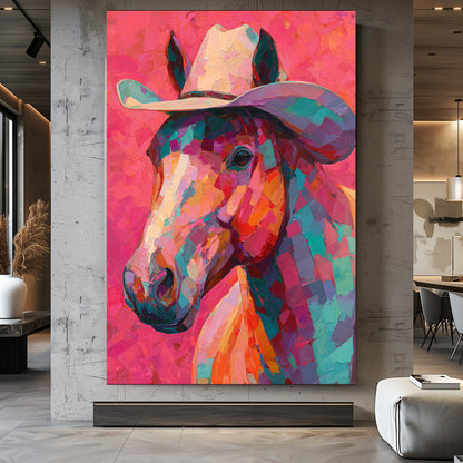 TABLEAU CHEVAL ROSE