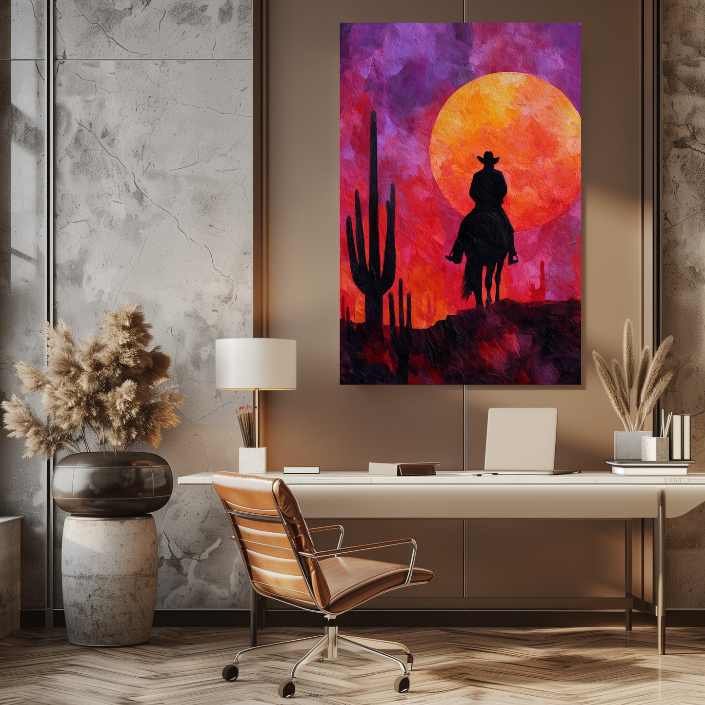 TABLEAU COWBOY DÉSERT ROUGE