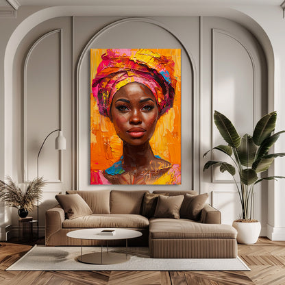 TABLEAU AFRICAINE ROSE
