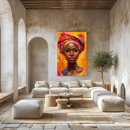 TABLEAU AFRICAINE ROSE