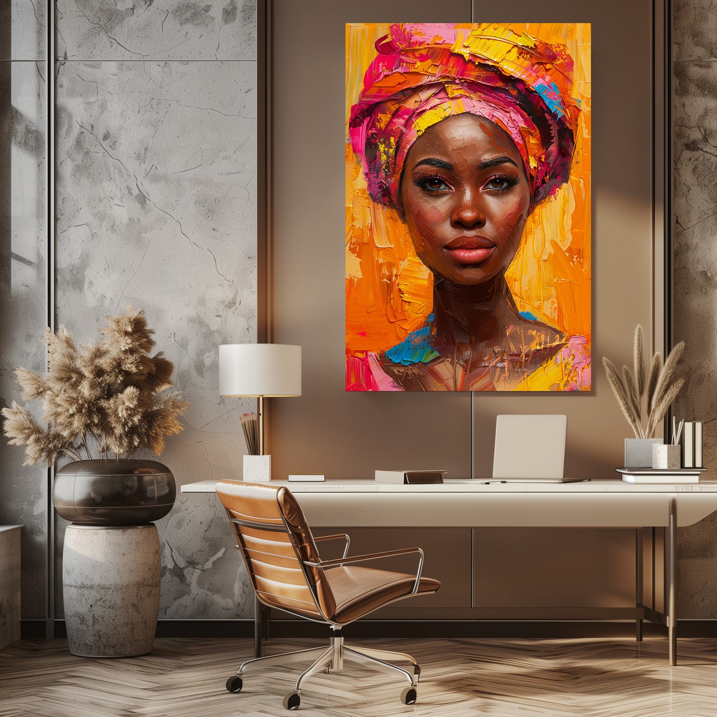 TABLEAU AFRICAINE ROSE