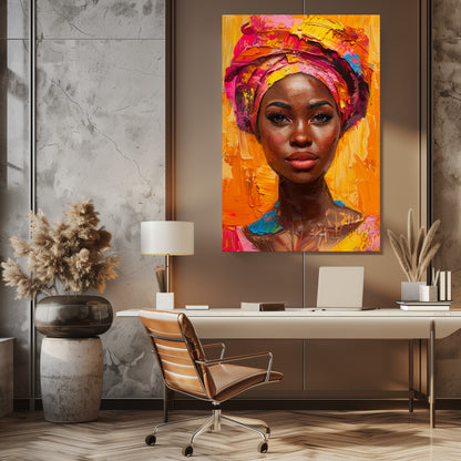 TABLEAU AFRICAINE ROSE