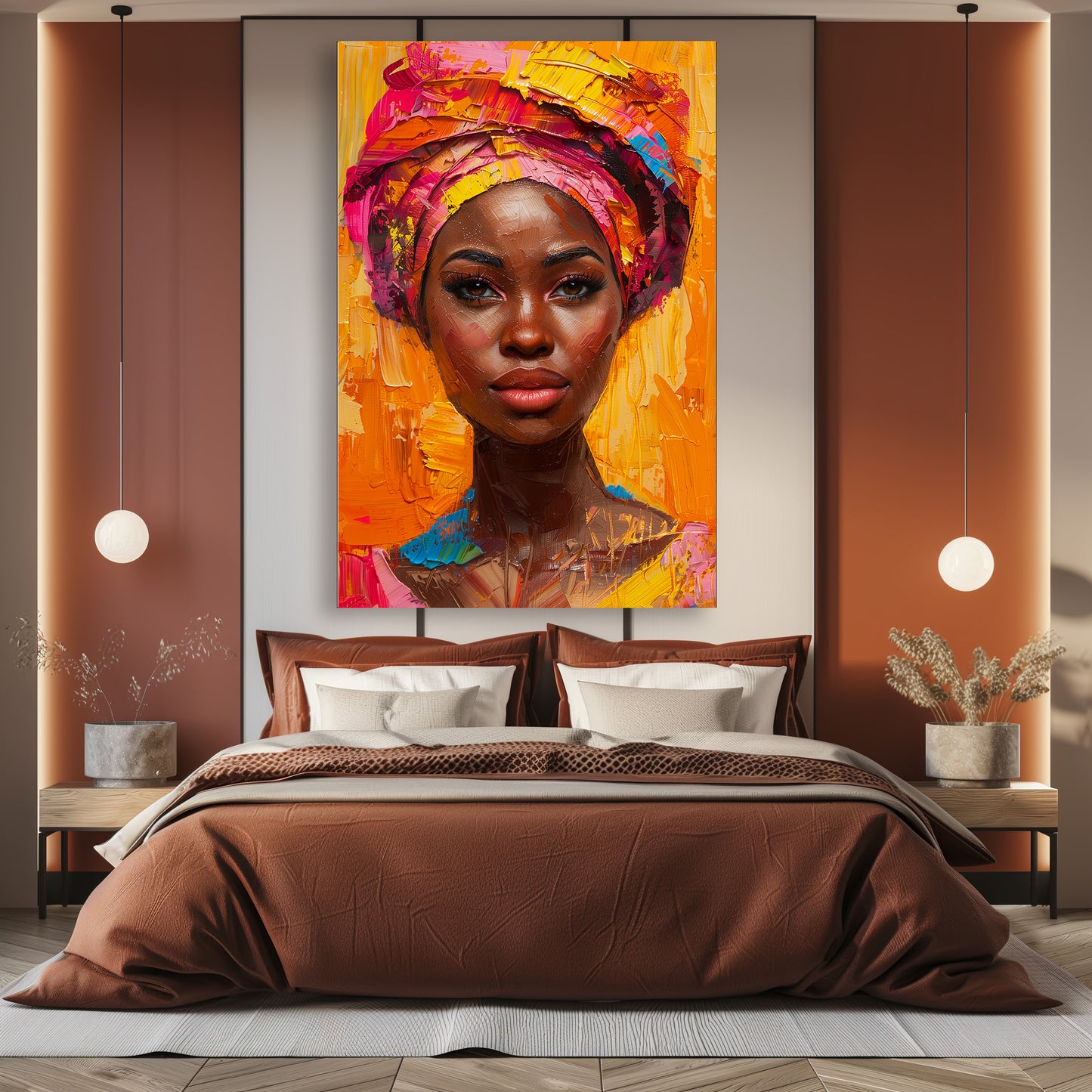 TABLEAU AFRICAINE ROSE