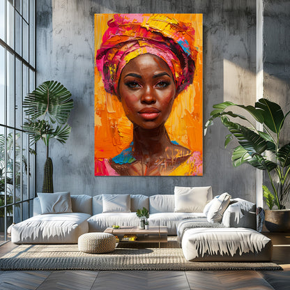 TABLEAU AFRICAINE ROSE