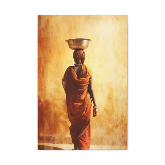 TABLEAU INDIENNE ORANGE