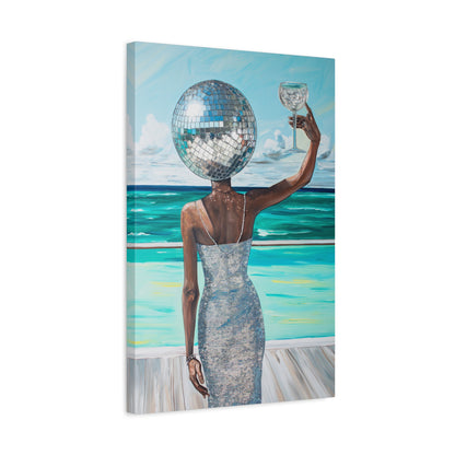 TABLEAU FEMME TÊTE DISCO