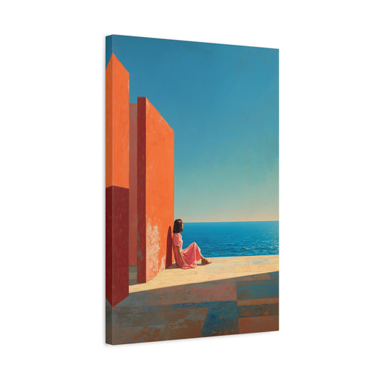 TABLEAU MUR ORANGE MER