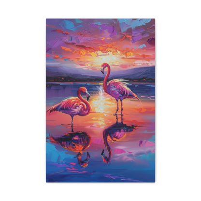 TABLEAU FLAMANTS ROSES