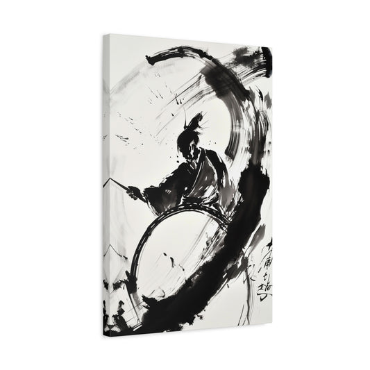 TABLEAU SAMURAÏ AQUARELLE