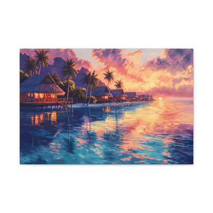 TABLEAU POLYNÉSIE VUE SUNSET