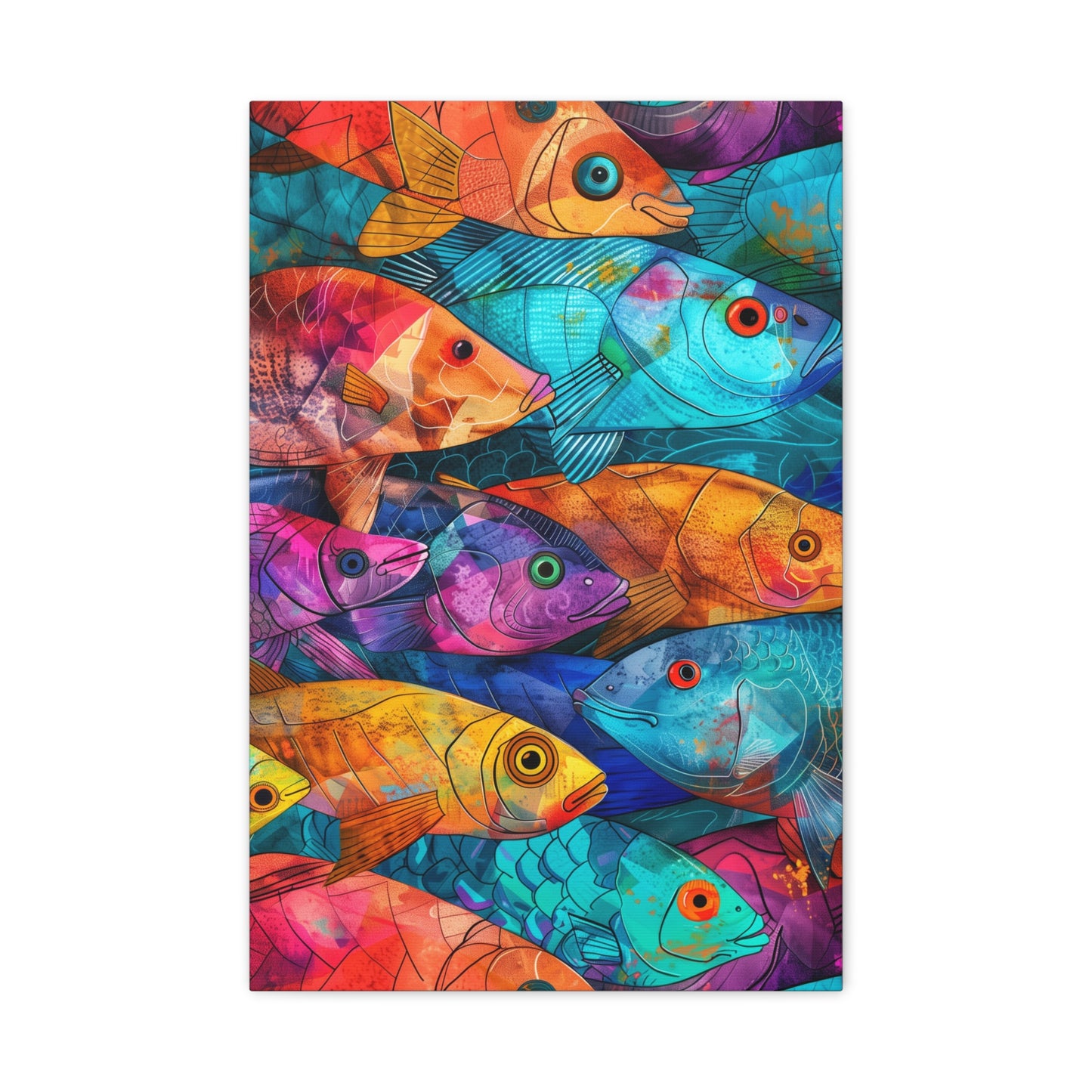 TABLEAU POISSONS COLORÉS