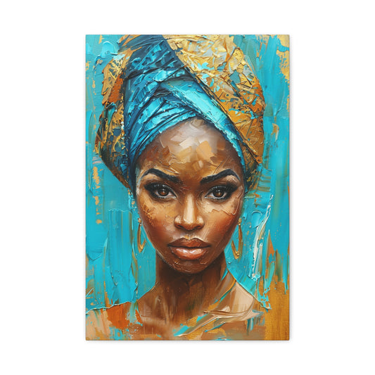 TABLEAU AFRICAINE BLEU DORÉ