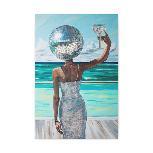 TABLEAU FEMME TÊTE DISCO