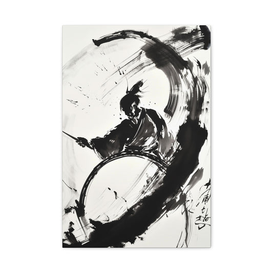 TABLEAU SAMURAÏ AQUARELLE