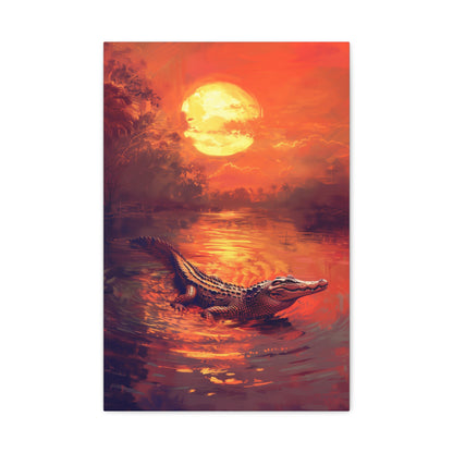 TABLEAU CROCODILE SUNSET