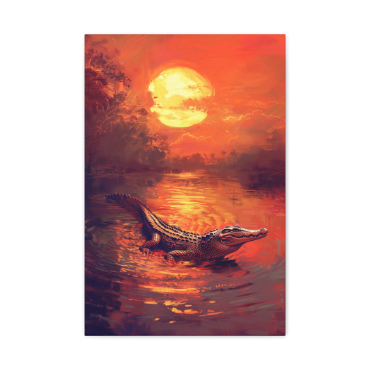 TABLEAU CROCODILE SUNSET