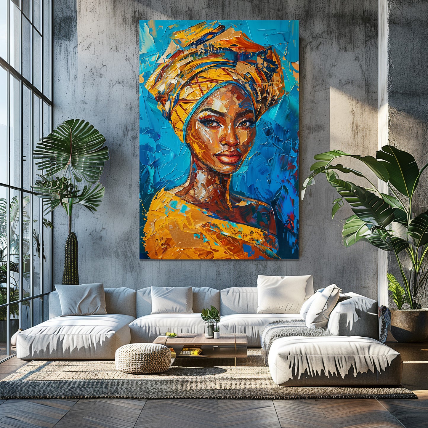 BLUE AFRICAN PAINTING