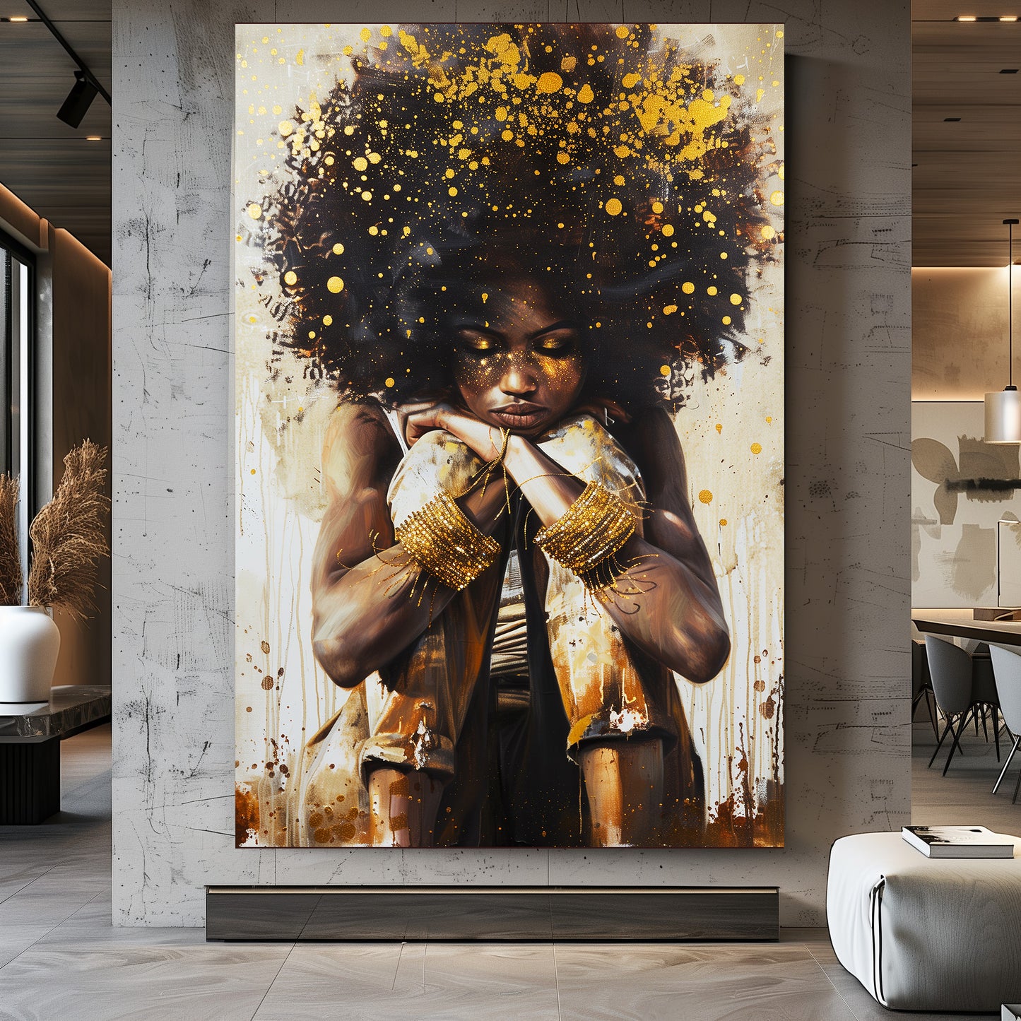 TABLEAU AFRICAIN DORÉ