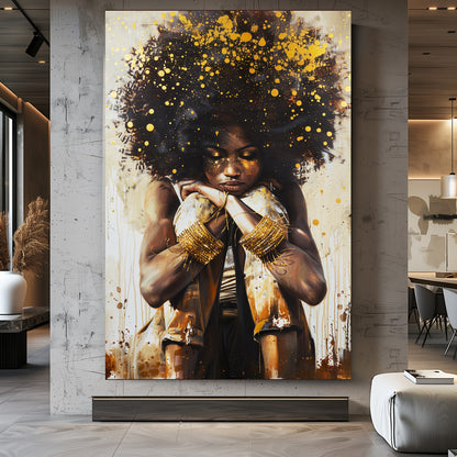 TABLEAU AFRICAIN DORÉ