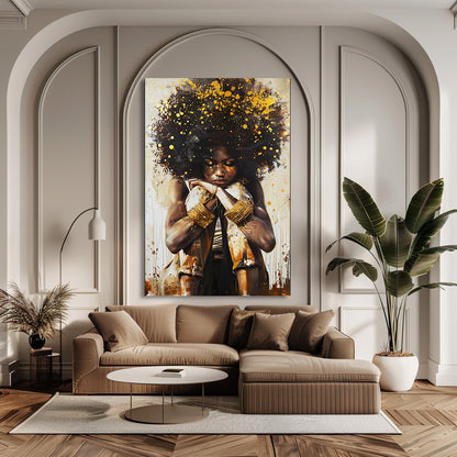 TABLEAU AFRICAIN DORÉ