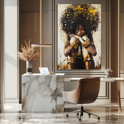 TABLEAU AFRICAIN DORÉ